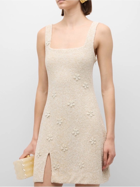 STAUD Dresses & Skirts - STAUD Cream Le Sable Beaded Mini Dress